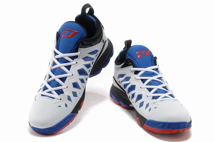 2013 Jordan CP3 VI White Blue Red Home Clippers Basketball Shoes - Click Image to Close