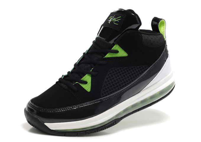 Authentic Air Jordan Fly Whole Palm Black White Green Shoes - Click Image to Close