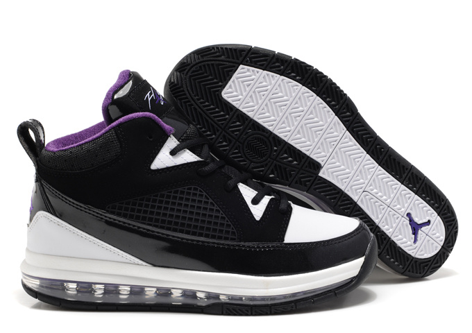 Authentic Air Jordan Fly Whole Palm Black White Purple Shoes