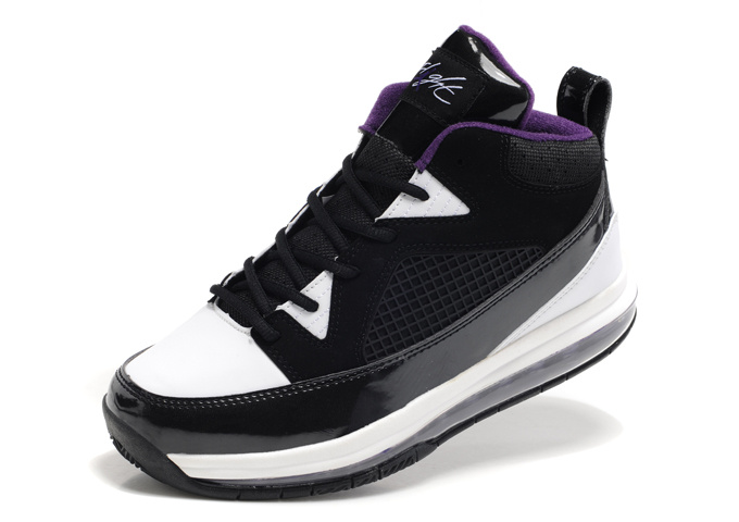 Authentic Air Jordan Fly Whole Palm Black White Purple Shoes - Click Image to Close