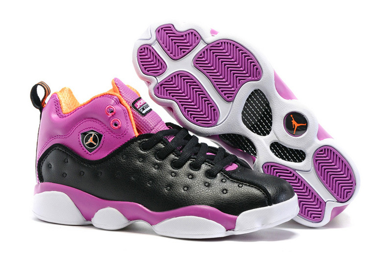 Jordan Jumpman Team 2 GS Black Hyper Orange Purple Dusk White Excusive Colorways - Click Image to Close