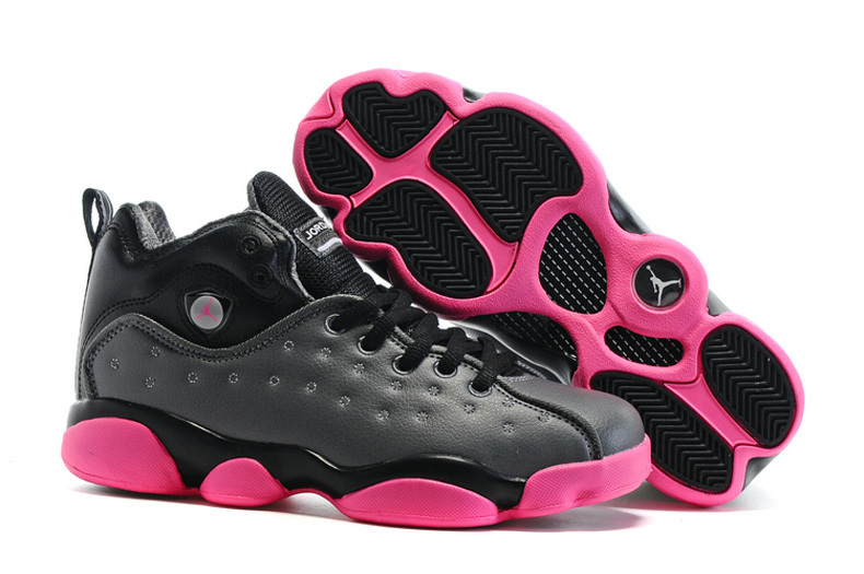 Jordan Jumpman Team 2 GS Dark Grey Vivid Pink Black Metallic Silver