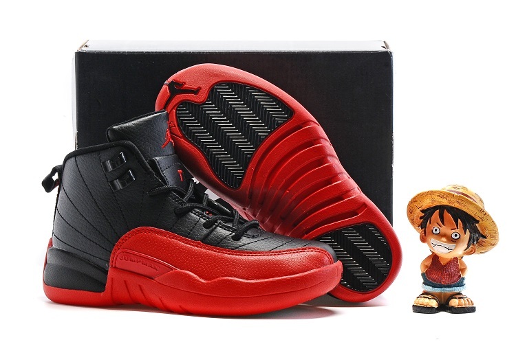 Kids Air Jordan 12 Retro Black Varsity Red 2016 - Click Image to Close