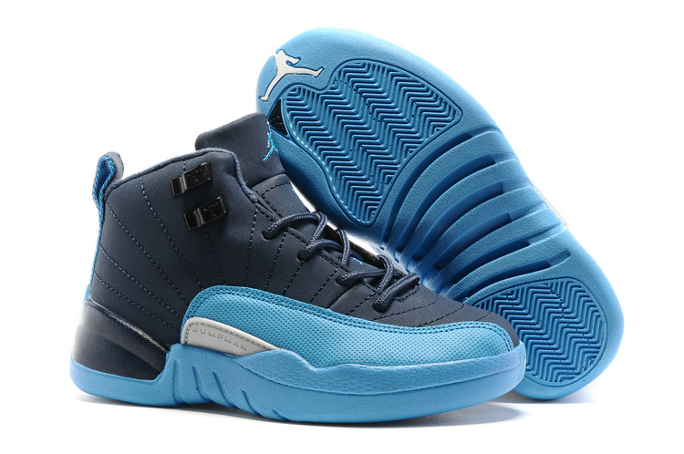 Kids Air Jordan 12 Retro Blue Navy 2016 - Click Image to Close