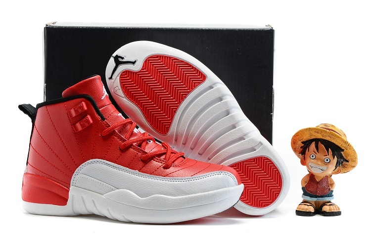 Kids Air Jordan 12 Retro Gym Red Gym Red Black White