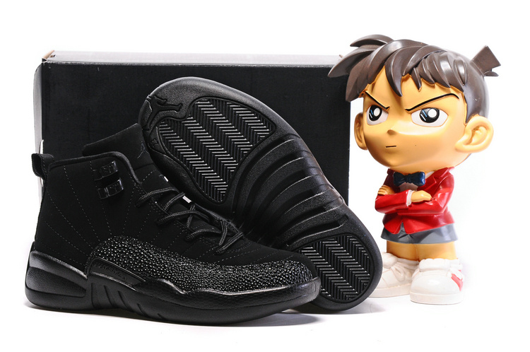 Kids Air Jordan 12 Retro OVO All Black 2016 Kids Air Jordan 12 Retro OVO All Black 2016