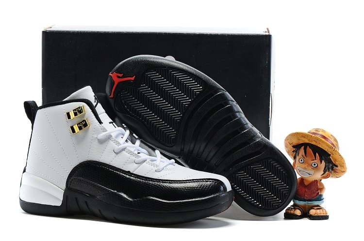 Kids Air Jordan 12 Retro Taxi White Black 2016