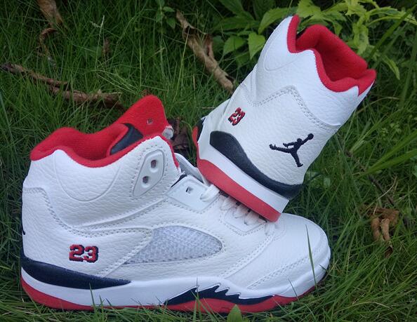 Kids Air Jordan 5 Fire Red