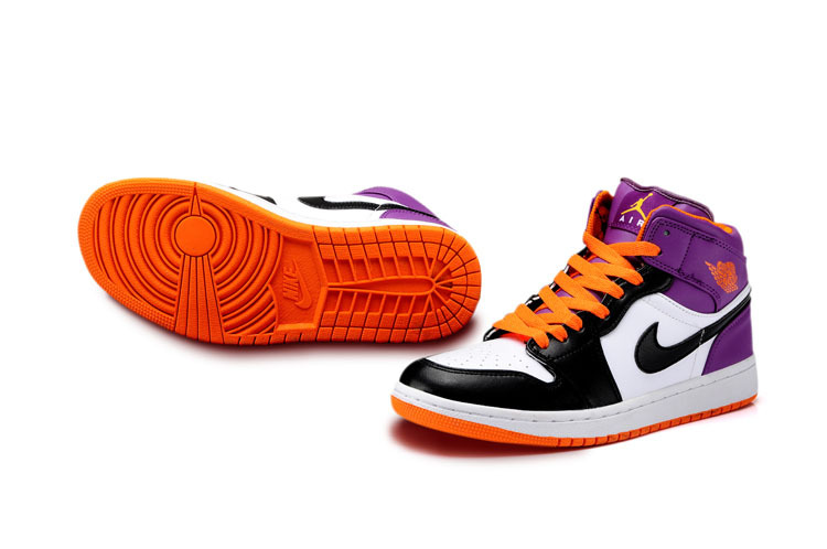 Limited New Jordan 1 White Light Orange Black Shoes - Click Image to Close