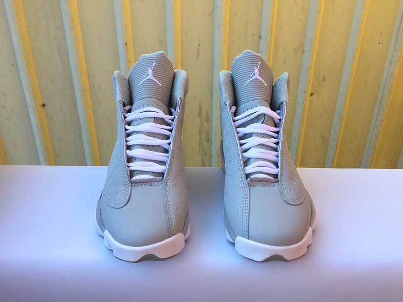 Women Air Jordan 13 Retro Wolf Grey Shoes - Click Image to Close