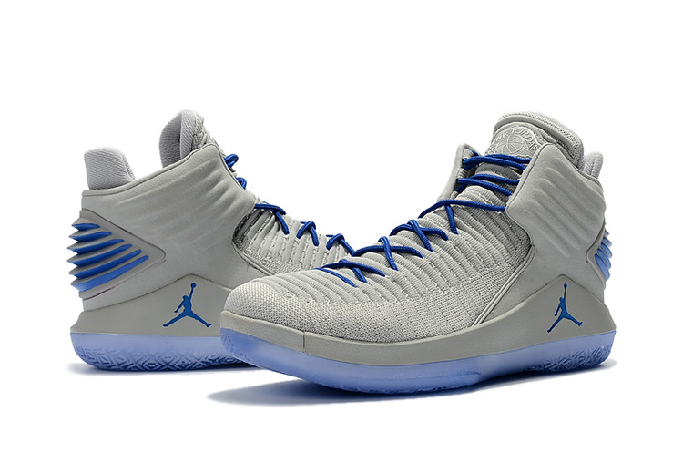 Men Jordan 32 Grey Blue Shoes - Click Image to Close