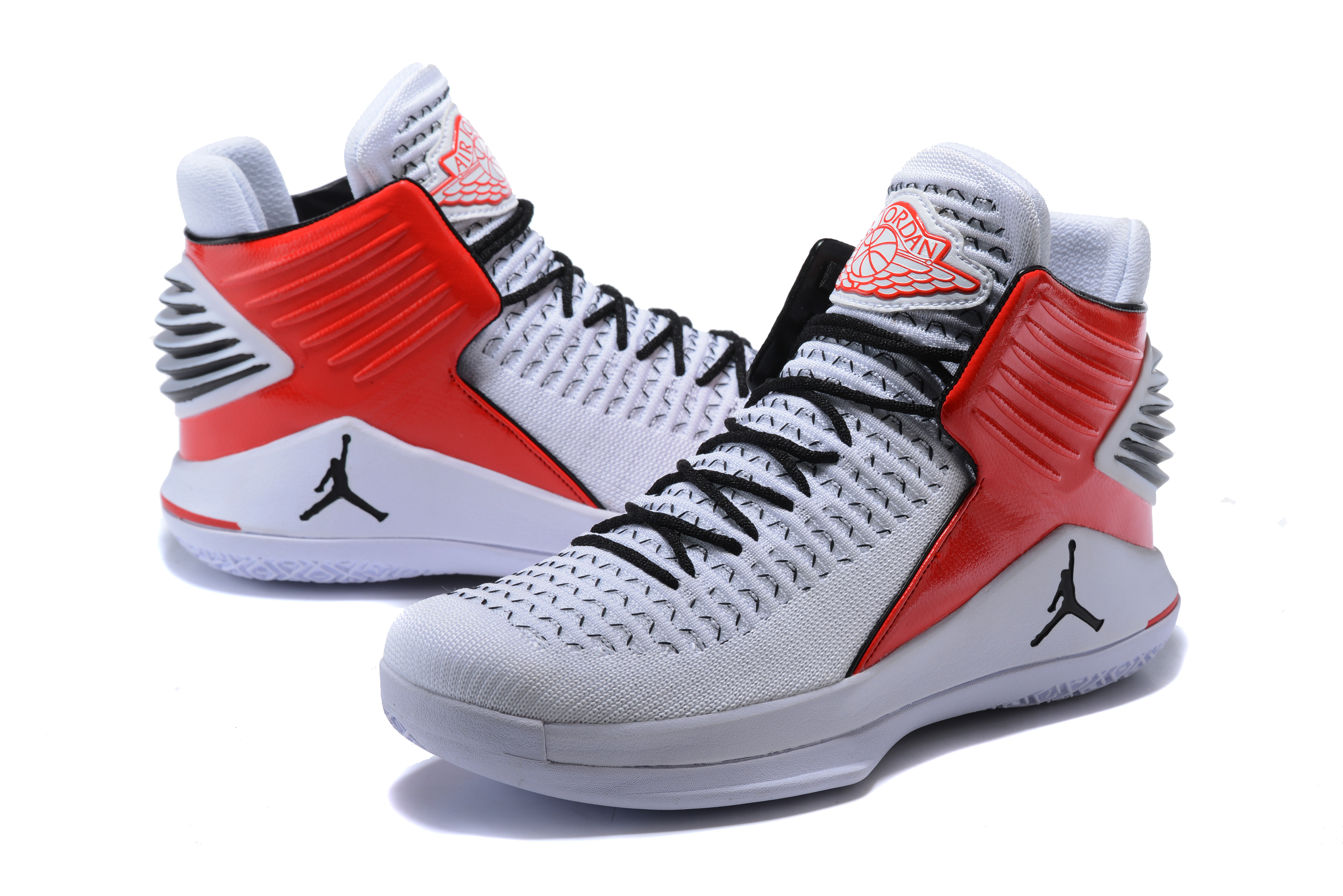 Men Jordan 32 High White Black Red Shoes - Click Image to Close