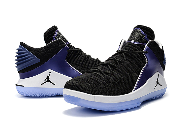 Men Jordan 32 Low Black Purple White Shoes