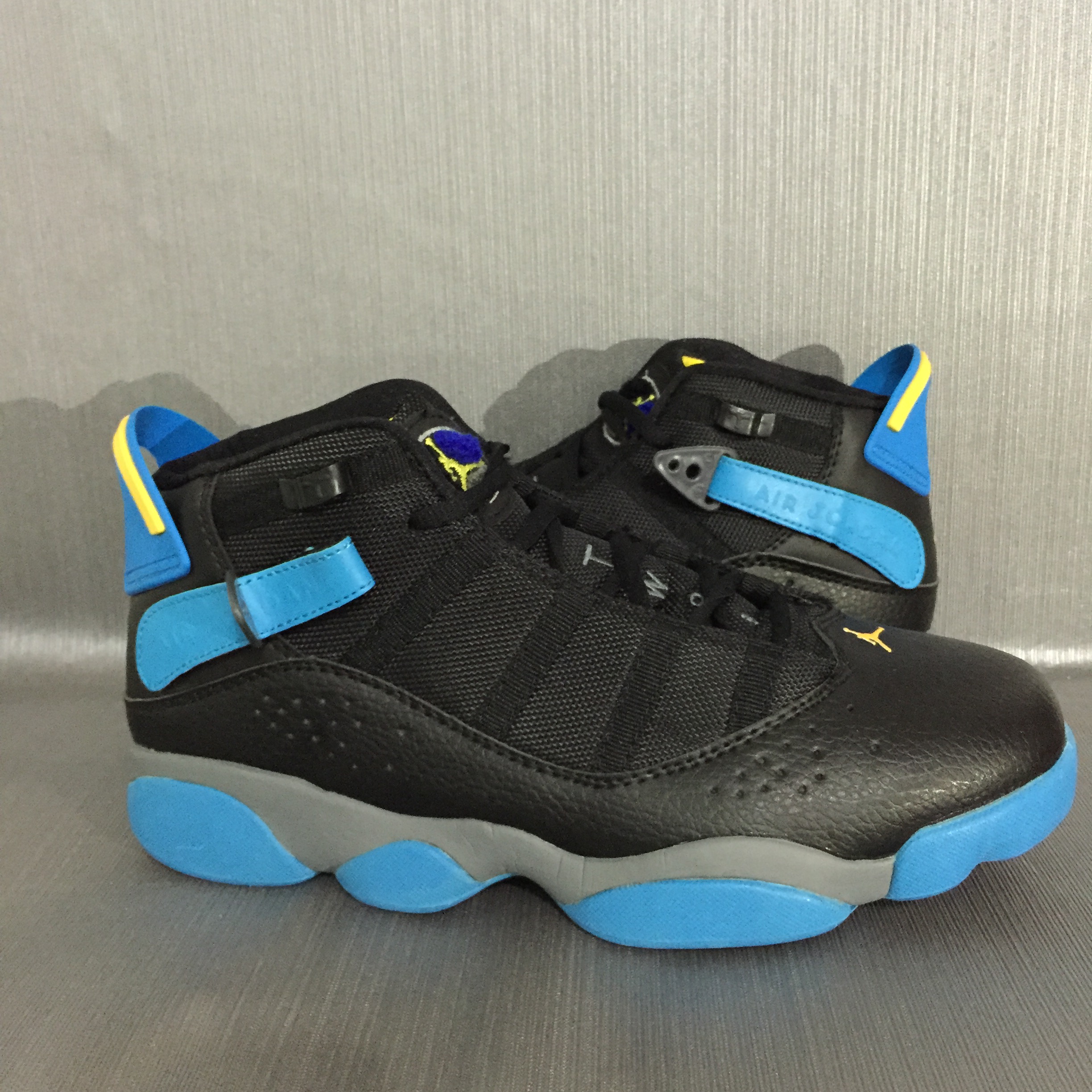 Men Jordan 6 Rings Black Blue 2017 Shoes - Click Image to Close