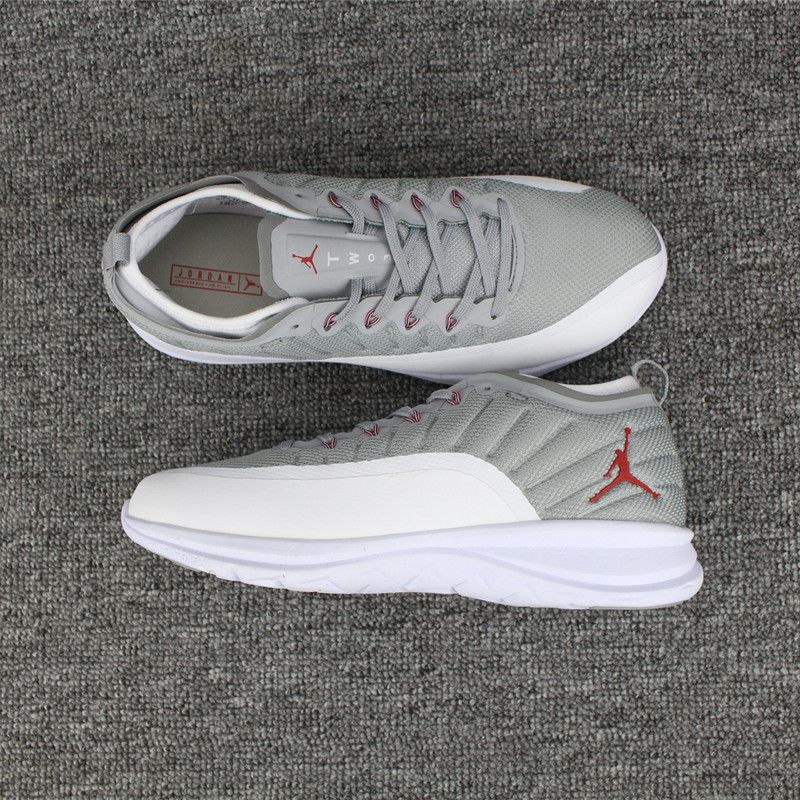 Men Jordan Trainer Prime White Grey Red Shoes - Click Image to Close