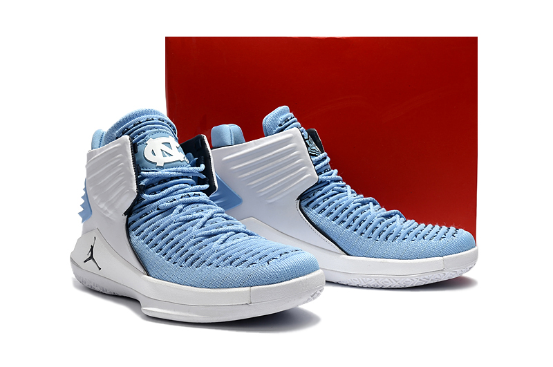 Men Jordan XXXII Baby Blue Silver Shoes