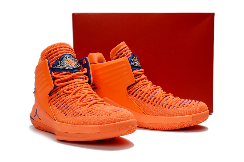 Men Jordan XXXII Orange Blue Shoes - Click Image to Close