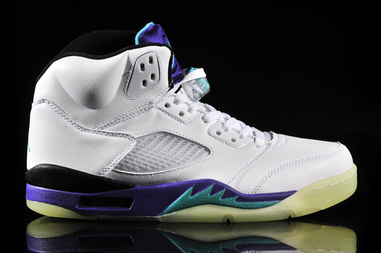 Midnight Air Jordan 5 White Purple Black Shoes