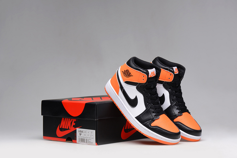 New 2015 Air Jordan 1 Dun Black Orange White Shoes - Click Image to Close