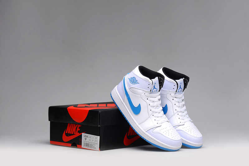 New 2015 Air Jordan 1 White Blue Shoes - Click Image to Close