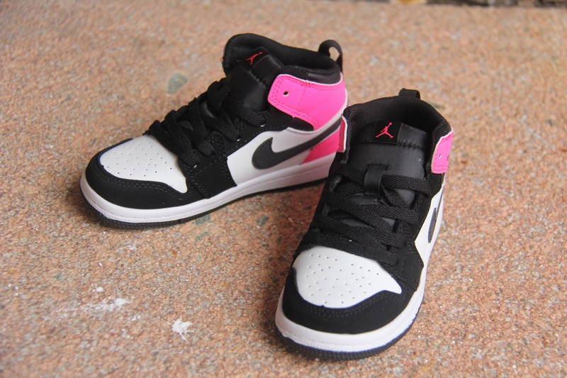 New Air Jordan 1 Black Pink White For Kids - Click Image to Close