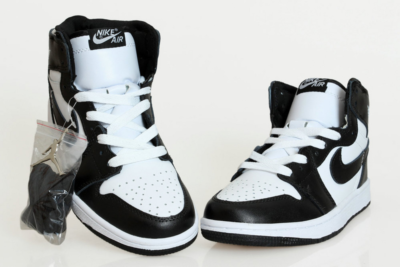 New Air Jordan Retro 1 Black White Shoes - Click Image to Close