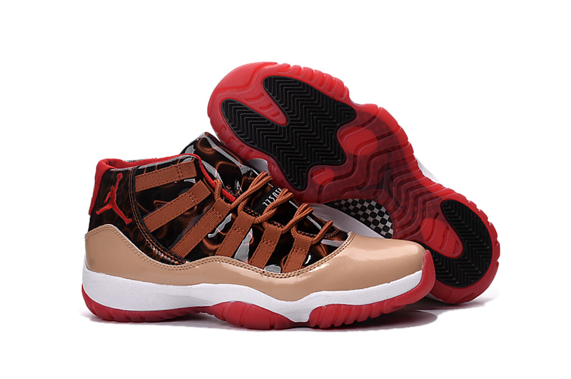 New Air Jordan 11 Brown Red Black 2016 - Click Image to Close