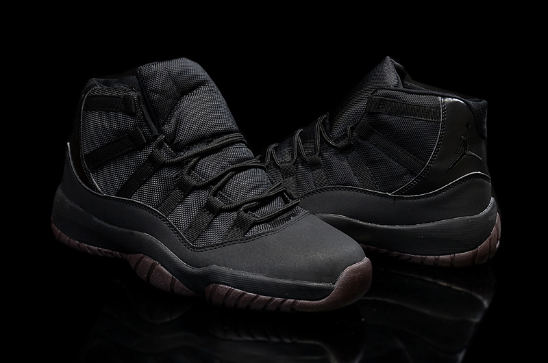 2015 Jordan 11 High All Black Coffe Shoes