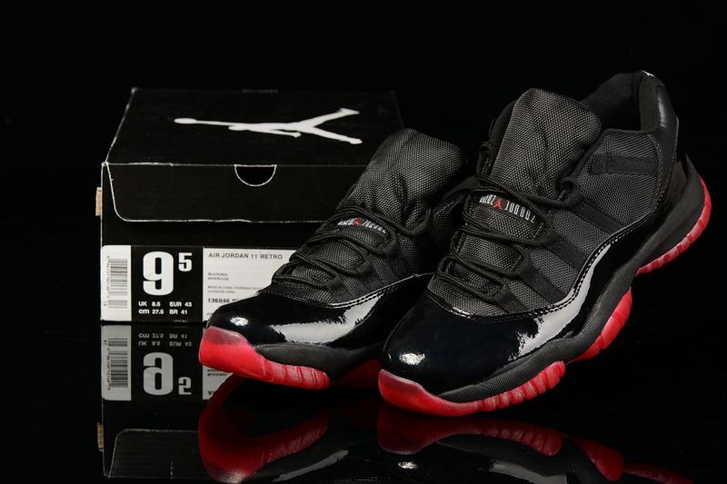 New Air Jordan Retro 11 Low Black Red Shoes