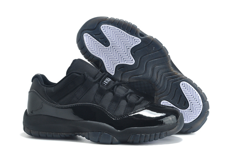 Cheap 2015 Air Jordan 11 Low Cut All Black Lovers Shoes