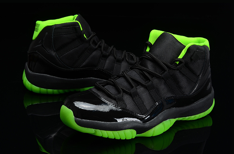 New Air Jordan Retro 11 Days Of Flight Black Green Shoes - Click Image to Close