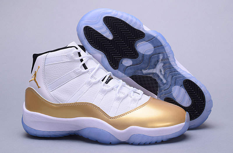 New Air Jordan 11 White Metallic Gold Coin Black - Click Image to Close