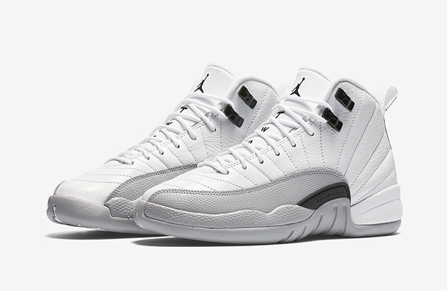 New Air Jordan 12 Barons White Black Wolf Grey - Click Image to Close