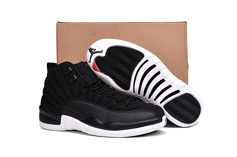 New Air Jordan 12 Black Nylon Black White Gym Red