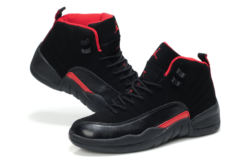 Authentic Air Jordan Retro 12 Dark Black Red - Click Image to Close