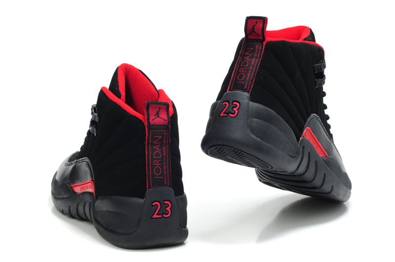 Authentic Air Jordan Retro 12 Dark Black Red - Click Image to Close