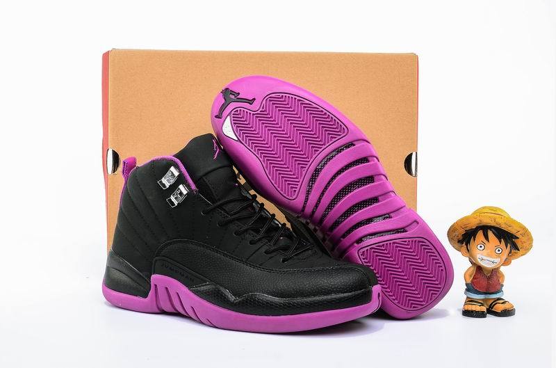 New Air Jordan 12 GS Hyper Violet Black Metallic Gold Star Hyper Violet - Click Image to Close