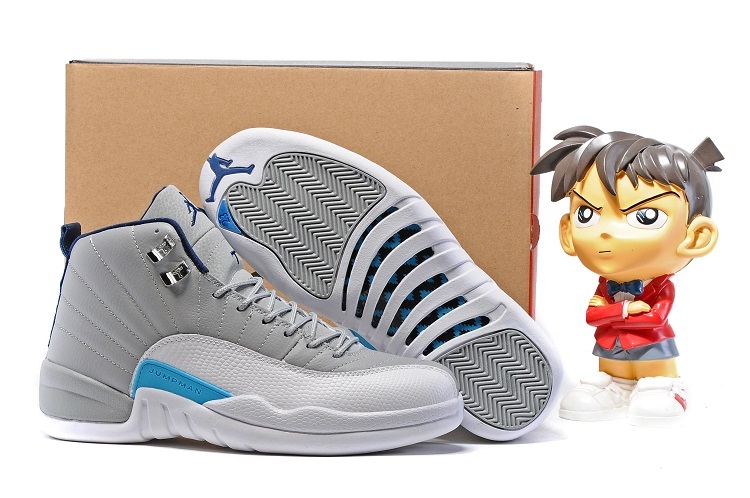 New Air Jordan 12 UNC Wolf Grey University Blue White - Click Image to Close