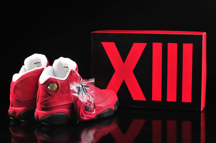 New Air Jordan 13 Dark Red Black For Women - Click Image to Close