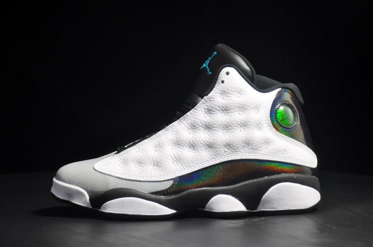 New Air Jordan Retro 13 Earl White Black Grey Shoes - Click Image to Close