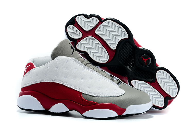 Cheap 2015 Air Jordan 13 Low White Grey Wine Red Shoes - Click Image to Close