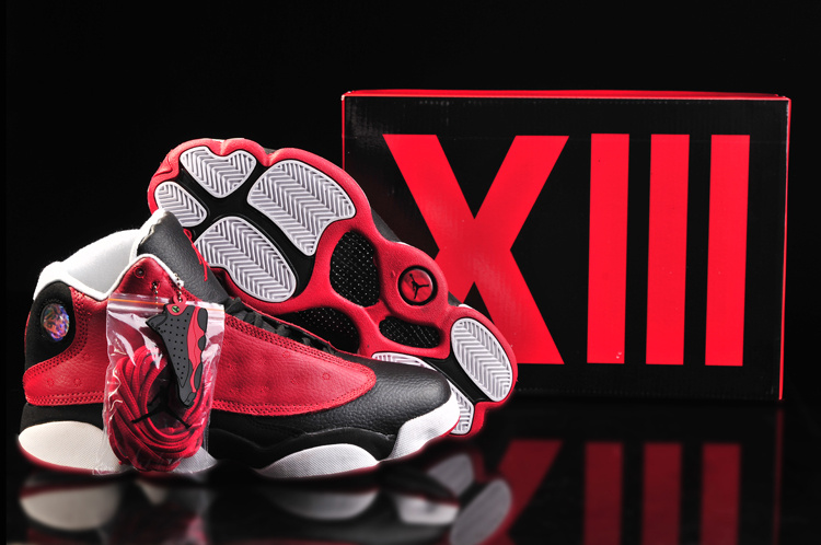 New Air Jordan 13 Red Black White For Women - Click Image to Close