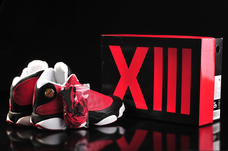 New Air Jordan 13 Red Black White For Women - Click Image to Close