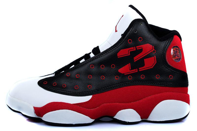 New Air Jordan 13 Retro Black Red White Shoes - Click Image to Close