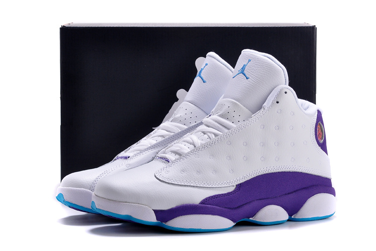 New Air Jordan Retro 13 White Purple Shoes