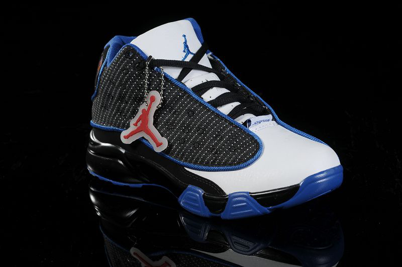 Air Jordan 13 White Black Blue For Kids