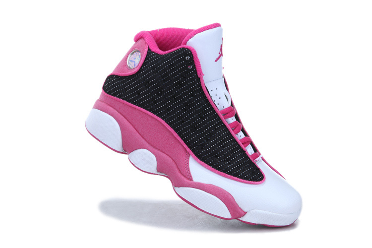 Cheap Jordan 13 White Black Pink For Women - Click Image to Close