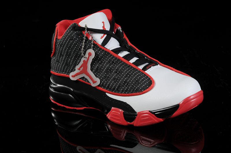 Air Jordan 13 White Black Red For Kids - Click Image to Close