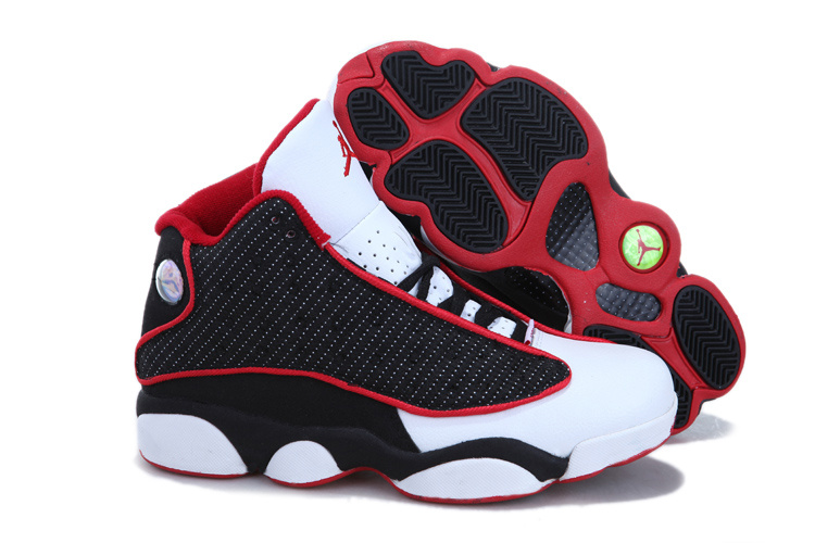 Cheap Jordan 13 White Black Red For Women - Click Image to Close