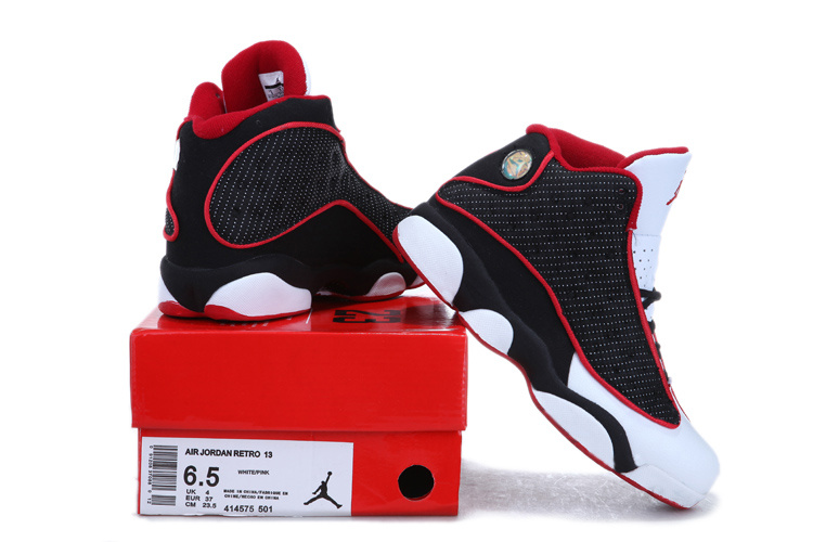 Cheap Jordan 13 White Black Red For Women - Click Image to Close